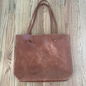 Able 100% Leather Brown Tote Bag